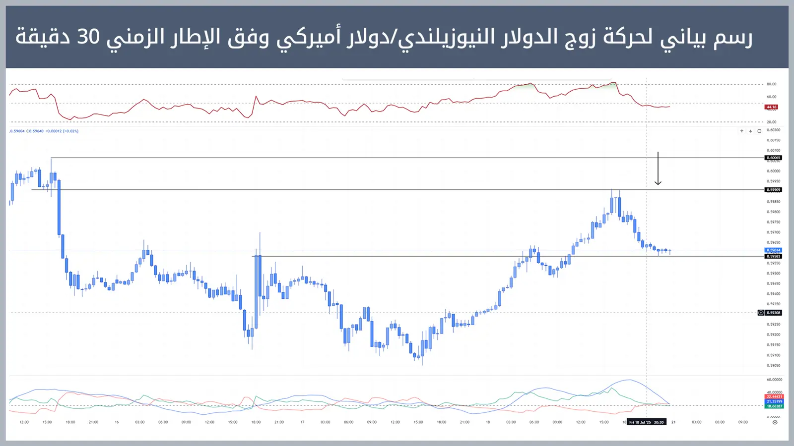 حركة زوج الدولار النيوزيلندي/دولار أميركي